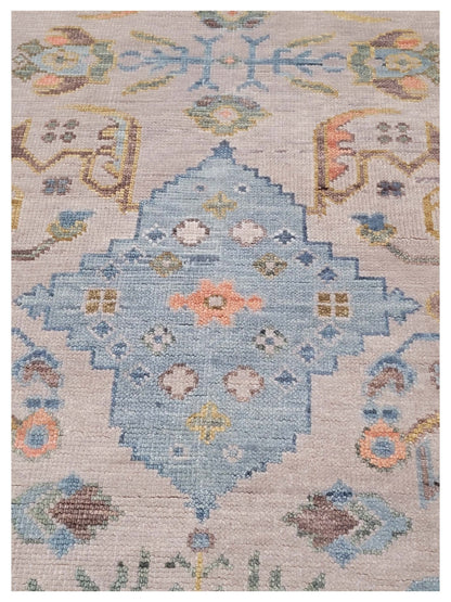 Artisan Blossom - 2 Beige Grey Traditional Knotted Rug - Rugs - Artisan - Atlanta Designer Rugs