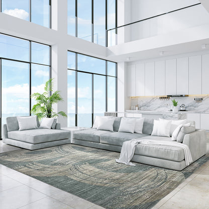 Artisan Luxus FL-1014 Blue Cream Modern Loom Rug