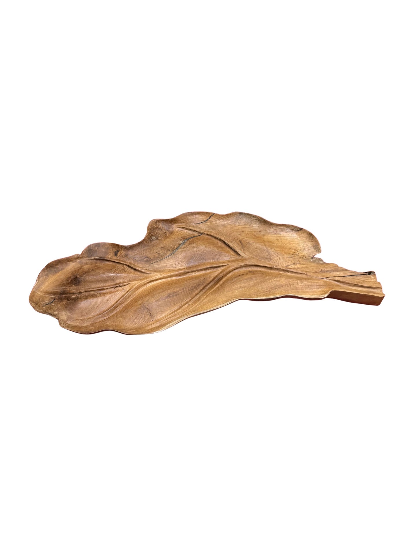 Eclectic Home Accent Teak Leaf Plate 1127 Wooden Decor Furniture