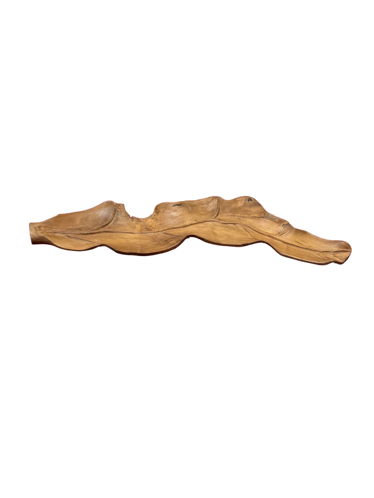 Eclectic Home Accent Teak Leaf Plate 1228M Wooden Decor Furniture