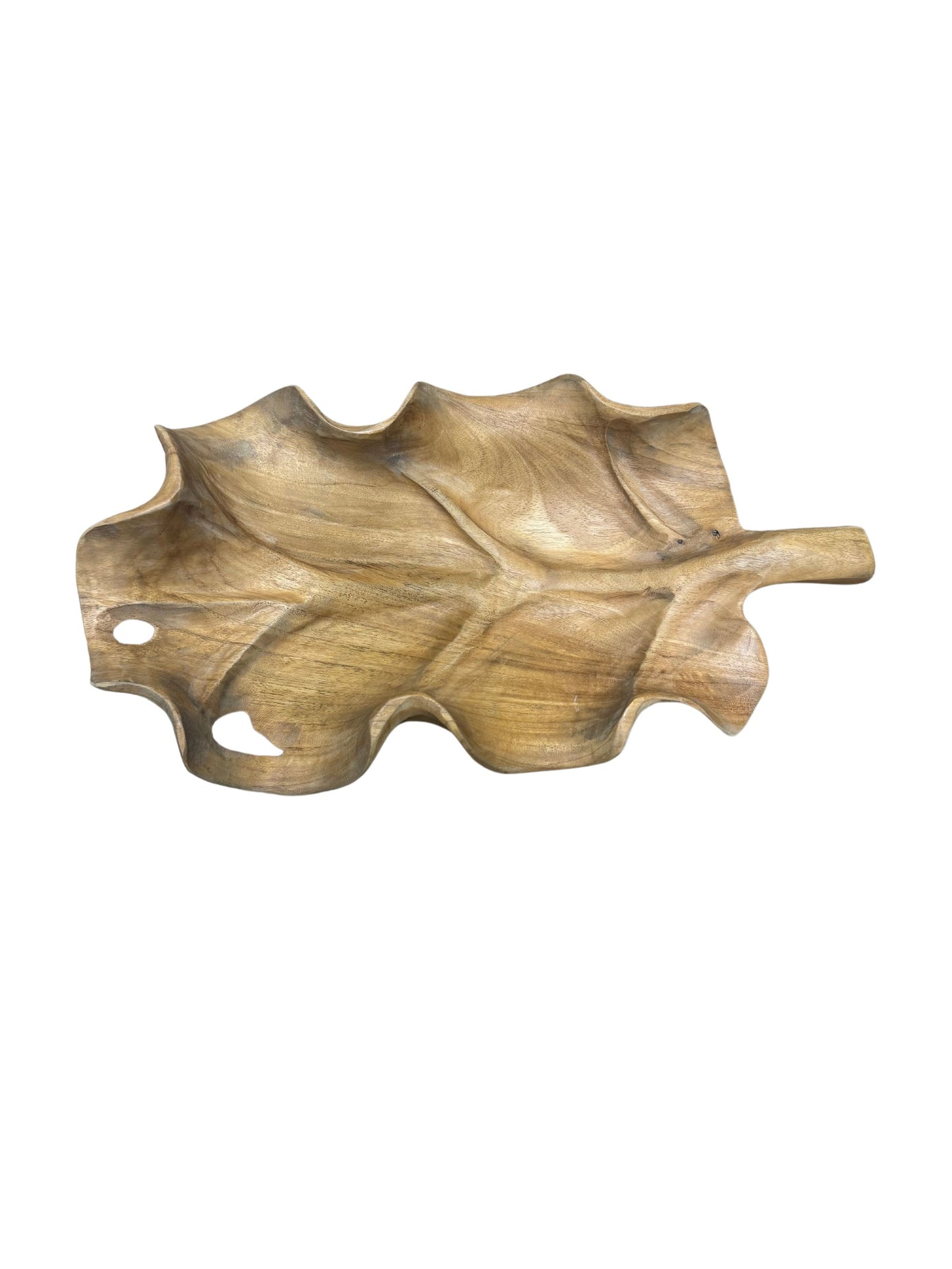 Eclectic Home Accent Teak Leaf Plate 1262 Wooden Decor Furniture