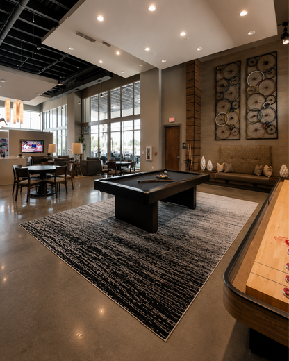 Feizy 3337F Black Silver modern rug in game room