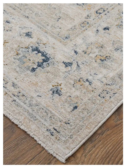 Feizy Pasha 39M7F Beige Blue Traditional Machinemade Rug - Rugs - Feizy - Atlanta Designer Rugs