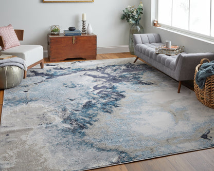 Feizy Astra 39L4F Gray Navy Transitional/Industrial/Casual Machine Woven Rug - Rugs - Feizy - Atlanta Designer Rugs