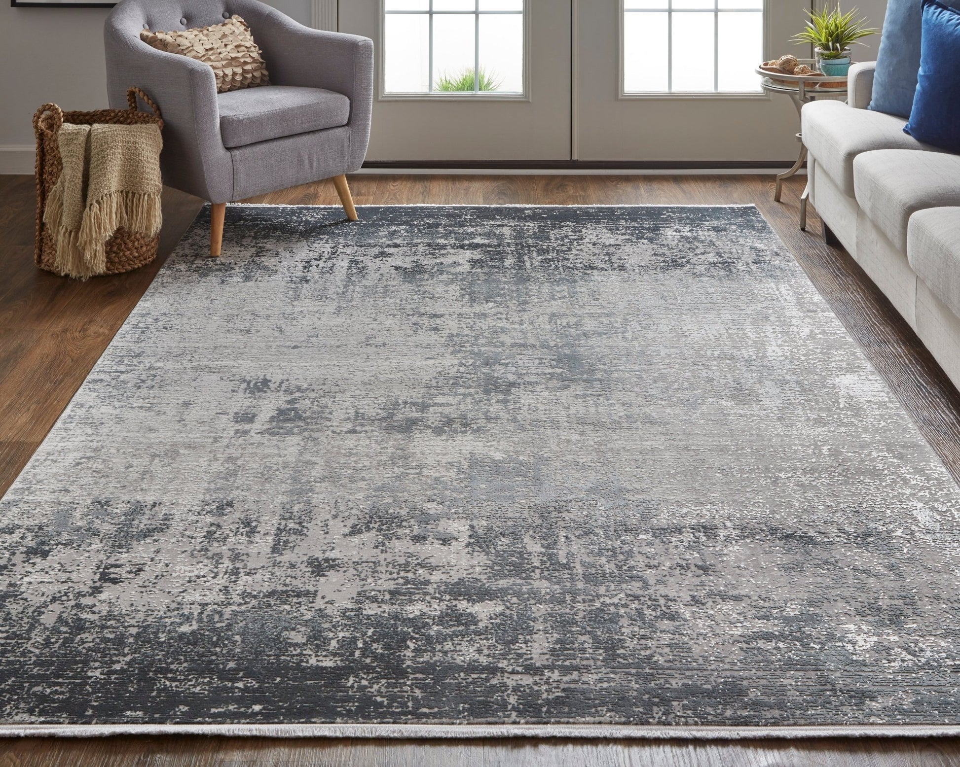 Feizy Cadiz 39FWF Charcoal Black Modern/Casual Machine Woven Rug - Rugs - Feizy - Atlanta Designer Rugs