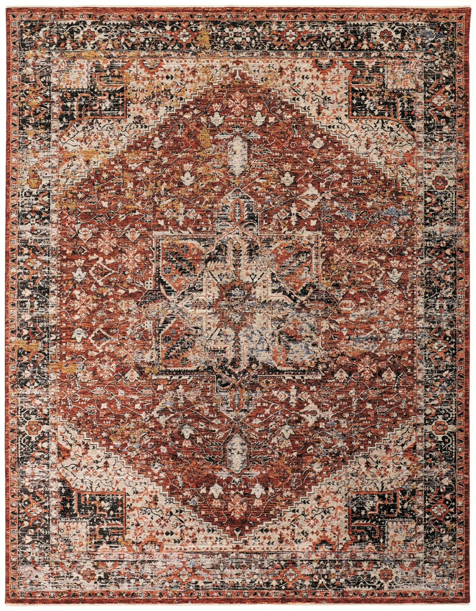 Feizy Caprio 3960F Rust Transitional/Bohemian & Eclect Machine Woven Rug - Rugs - Feizy - Atlanta Designer Rugs
