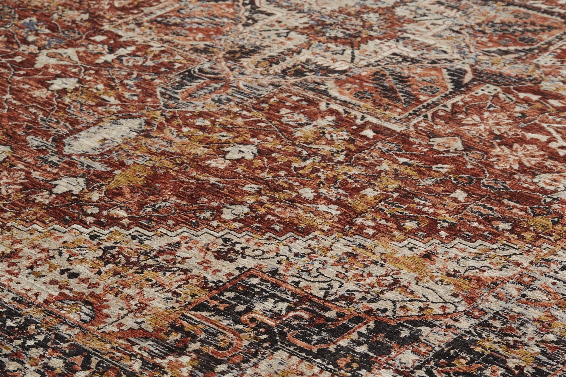 Feizy Caprio 3960F Rust Transitional/Bohemian & Eclect Machine Woven Rug - Rugs - Feizy - Atlanta Designer Rugs