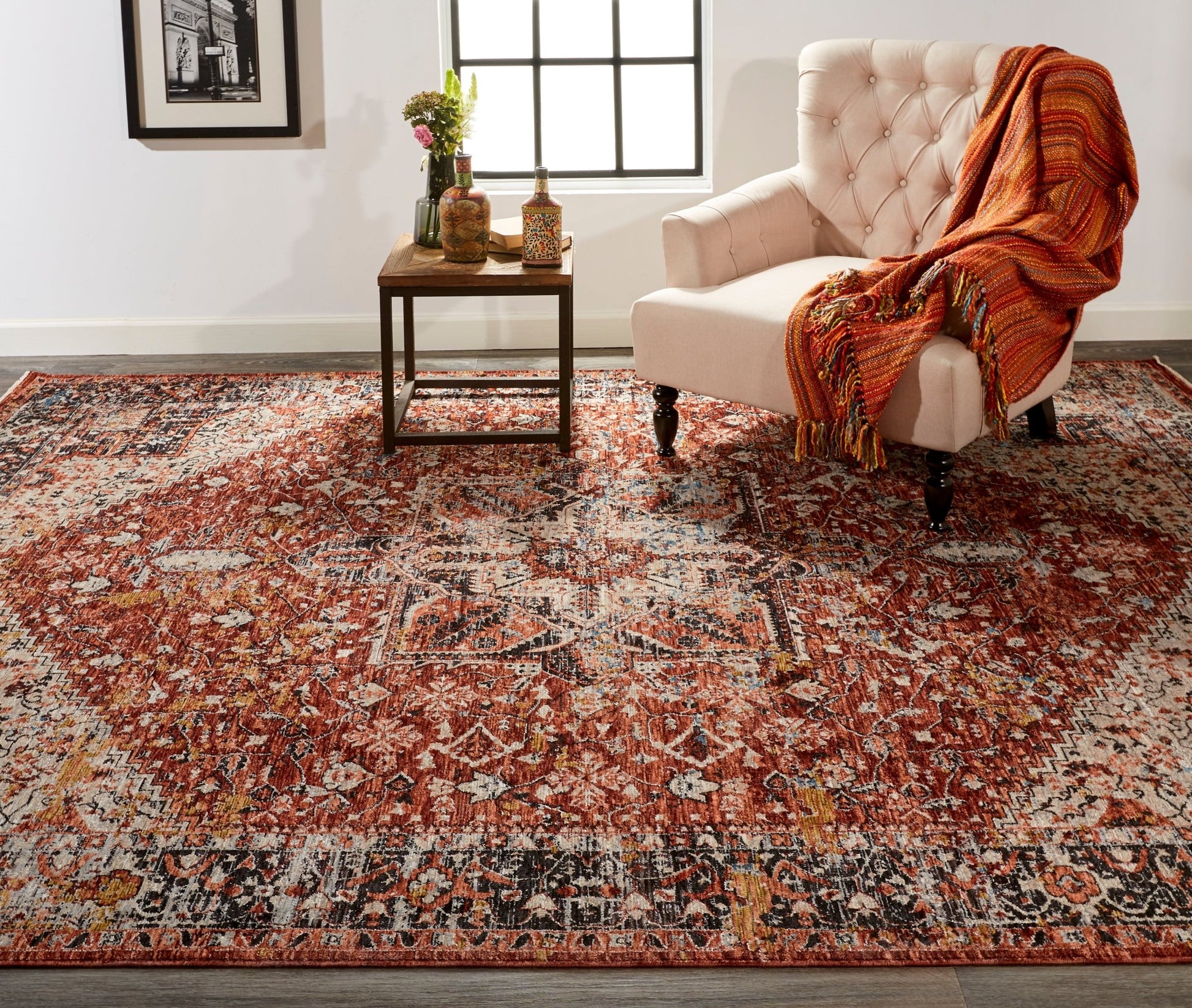Feizy Caprio 3960F Rust Transitional/Bohemian & Eclect Machine Woven Rug - Rugs - Feizy - Atlanta Designer Rugs