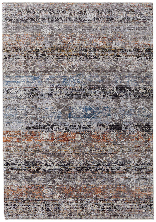Feizy Caprio 3962F Blue Rust Transitional/Casual/Bohemian & Machine Woven Rug