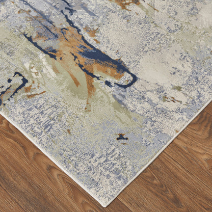 Feizy Clio 39K1F Blue Multi Abstract Machine Woven Rug - Rugs - Feizy - Atlanta Designer Rugs