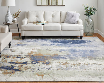 Feizy Clio 39K1F Blue Multi Abstract Machine Woven Rug - Rugs - Feizy - Atlanta Designer Rugs
