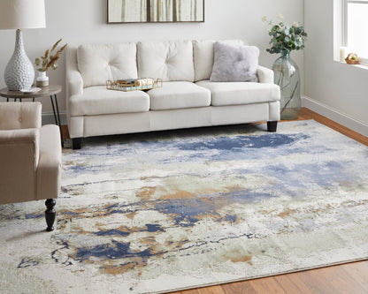 Feizy Clio 39K1F Blue Multi Abstract Machine Woven Rug - Rugs - Feizy - Atlanta Designer Rugs