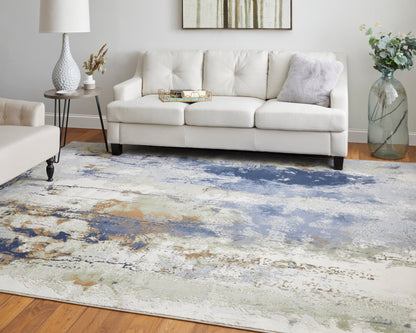 Feizy Clio 39K1F Blue Multi Abstract Machine Woven Rug - Rugs - Feizy - Atlanta Designer Rugs