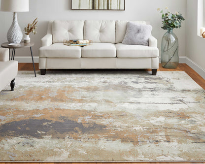 Feizy Clio 39K1F Brown Beige Modern/Industrial/Casual Machine Woven Rug - Rugs - Feizy - Atlanta Designer Rugs