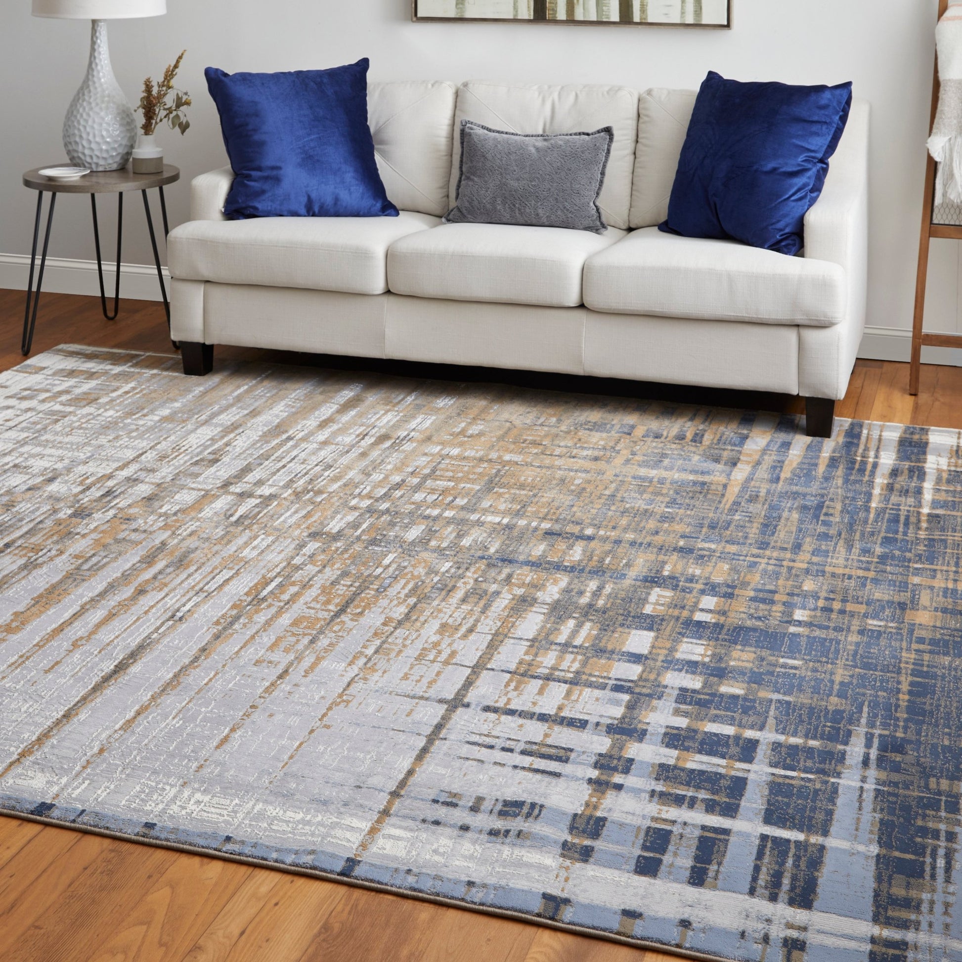Feizy Clio 39K4F Navy Gray Modern/Industrial/Casual Machine Woven Rug - Rugs - Feizy - Atlanta Designer Rugs