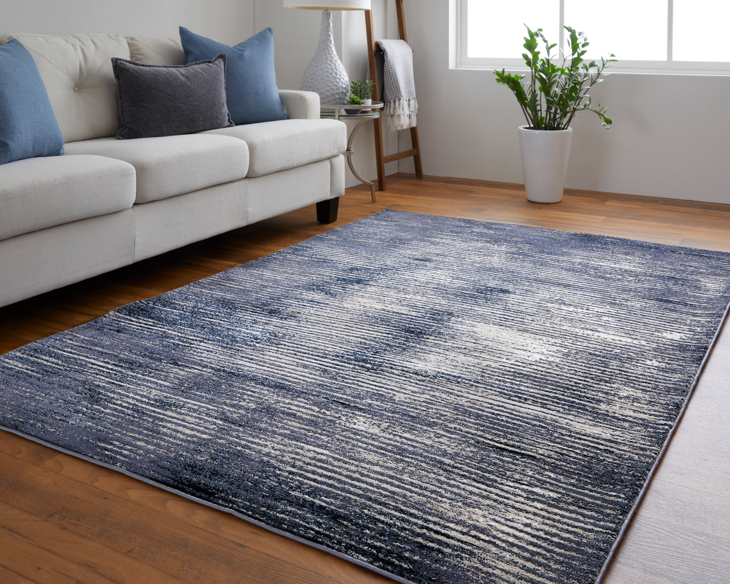 Feizy Indio 39GXF Navy Blue Modern/Industrial/Casual Machine Woven Rug