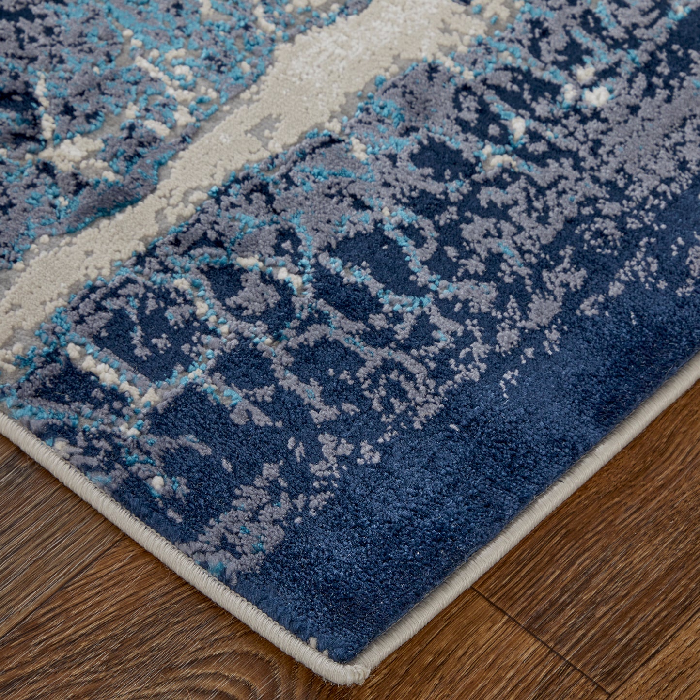 Feizy Indio 39H2F Blue Beige Modern/Industrial/Casual Machine Woven Rug