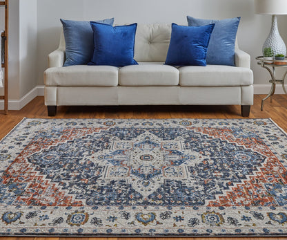 Feizy Kaia 39HTF Blue Red Transitional/Bohemian & Eclect Machine Woven Rug - Rugs - Feizy - Atlanta Designer Rugs