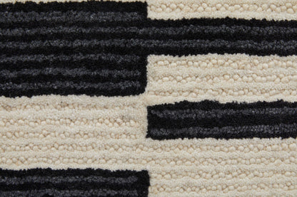 Feizy Maguire 8901F Ivory Black Transitional/Industrial/Mid - Ce Hand Tufted Rug - Rugs - Feizy - Atlanta Designer Rugs