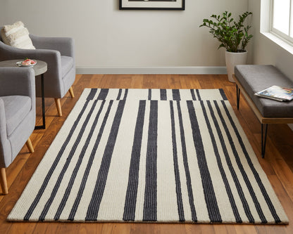 Feizy Maguire 8901F Ivory Black Transitional/Industrial/Mid - Ce Hand Tufted Rug - Rugs - Feizy - Atlanta Designer Rugs