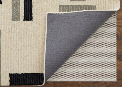 Feizy Maguire 8903F Ivory Black Transitional/Industrial/Mid - Ce Hand Tufted Rug - Rugs - Feizy - Atlanta Designer Rugs