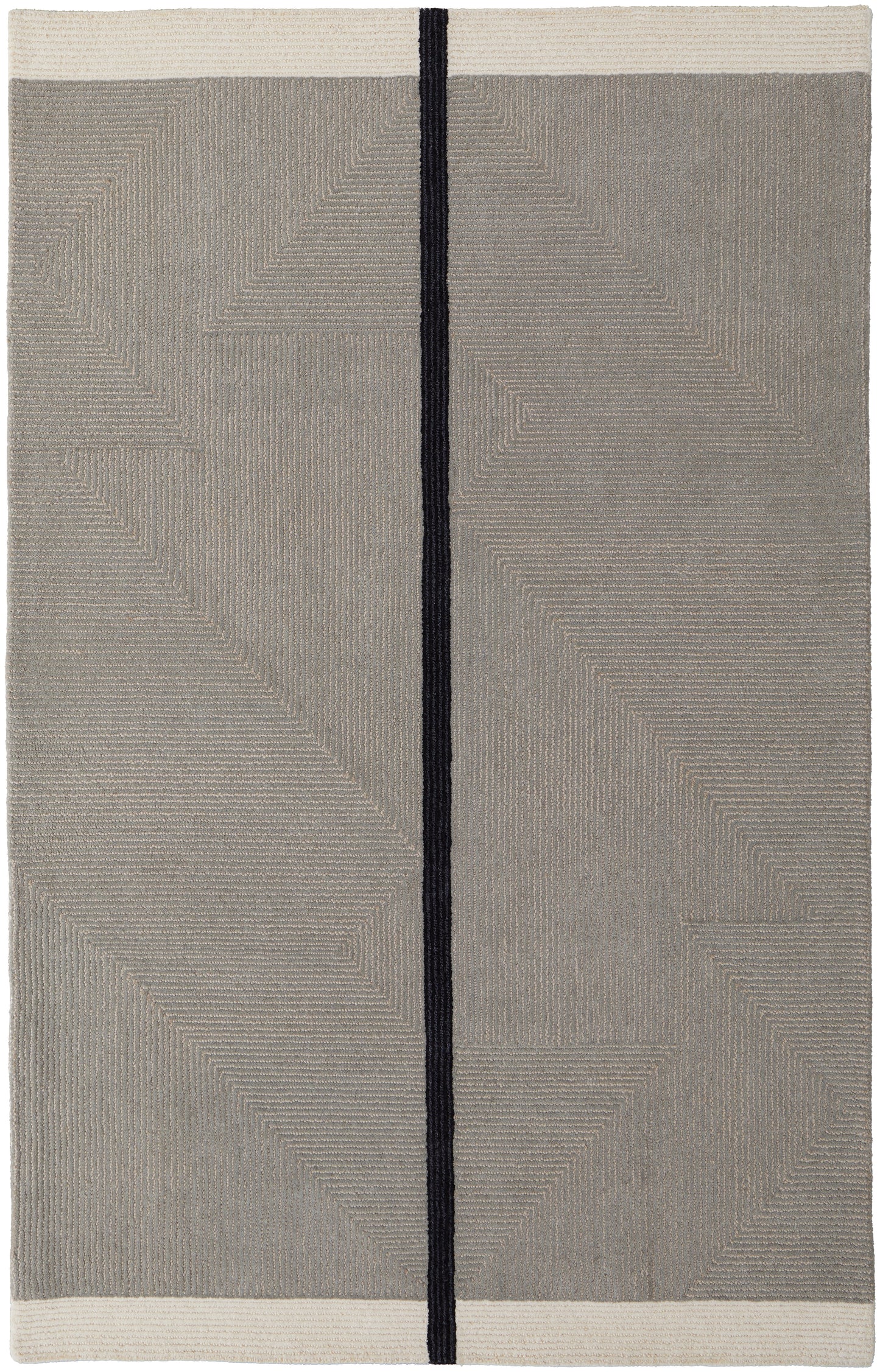 Feizy Maguire 8904F Gray Black Transitional/Industrial/Mid-Ce Hand Tufted Rug