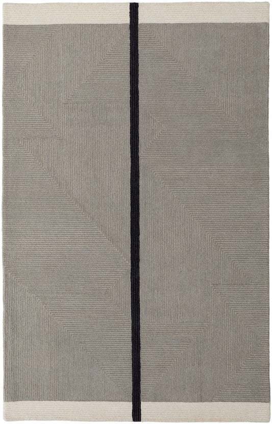 Feizy Maguire 8904F Gray Black Transitional/Industrial/Mid-Ce Hand Tufted Rug
