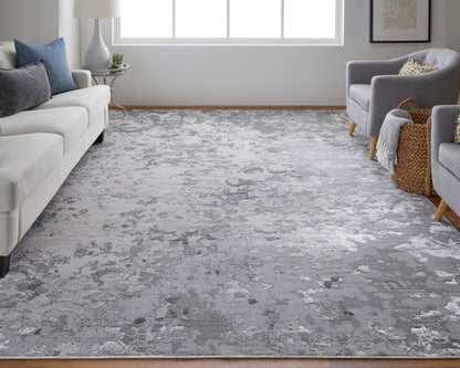 Feizy Micah 3336F Silver Gray Modern/Industrial/Luxury & Gla Machine Woven Rug - Rugs - Feizy - Atlanta Designer Rugs
