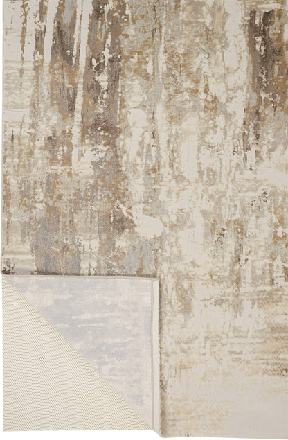 Feizy Parker 3709F Grey Beige Contemporary Machinemade Rug