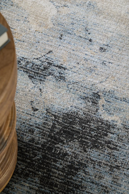 Feizy Sonora 39U9F Blue Beige Modern/Bohemian & Eclectic Machine Made Rug