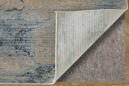 Feizy Sonora 39U9F Blue Beige Modern/Bohemian & Eclectic Machine Made Rug