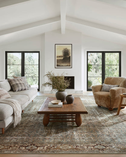 Amber Lewis x Loloi Georgie  Moss Salmon Traditional