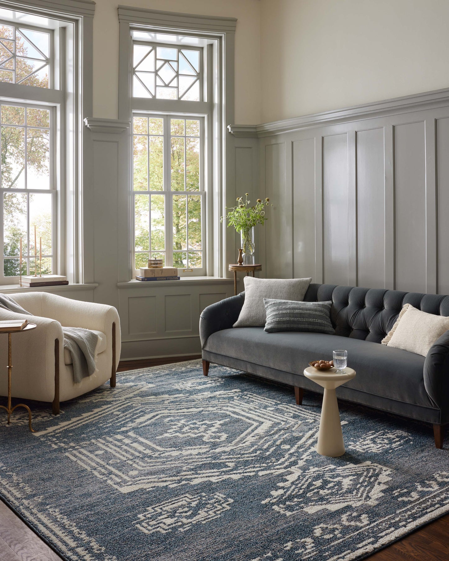 Magnolia Home by Joanna Gaines x Loloi Gigi  Denim Ivory Transitional