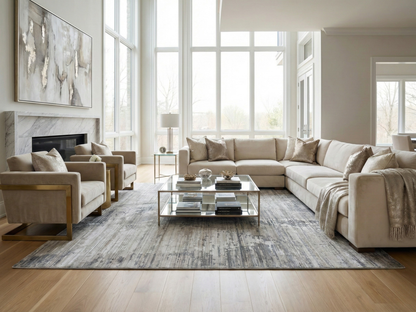 Artisan Mary Silver Contemporary Knotted Rug