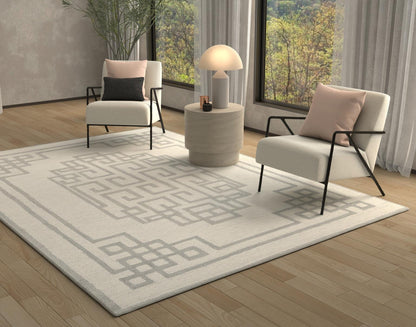Kas Gramercy 1612 Ivory Grey Transitional Hand Tufted Rug