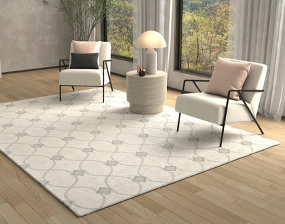 Kas Gramercy 1636 Ivory Transitional Hand Tufted Rug