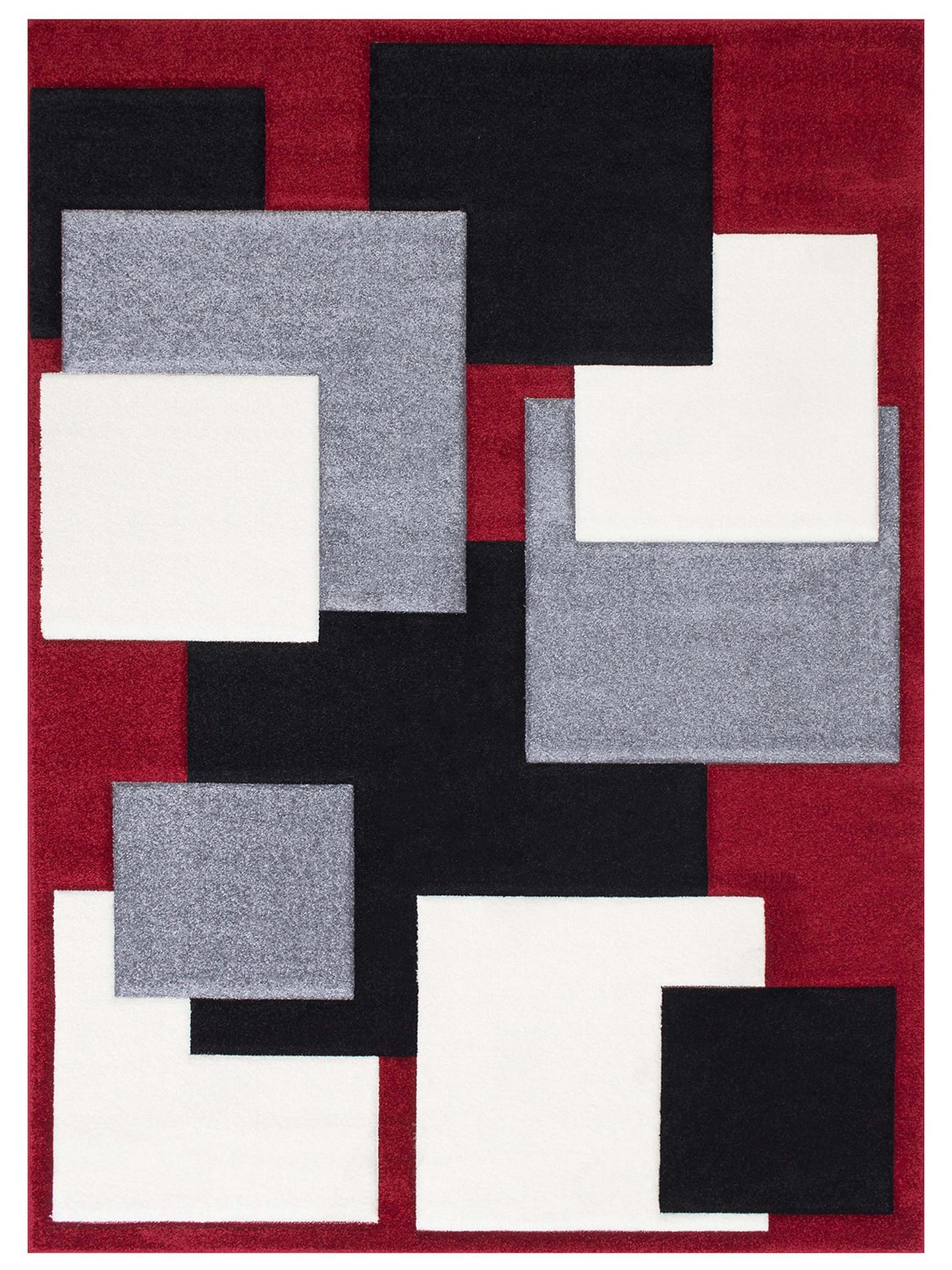 American Cover Design Hollywood H281 Red  Modern Machine Woven Rug