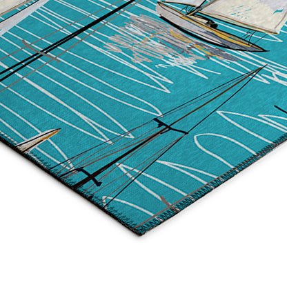 Dalyn Rugs Harbor  Teal  Coastal