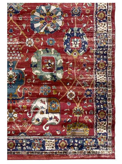 Artisan Laila Dk.Rose Dk.Blue Traditional Machinemade Rug - Rugs - Artisan - Atlanta Designer Rugs