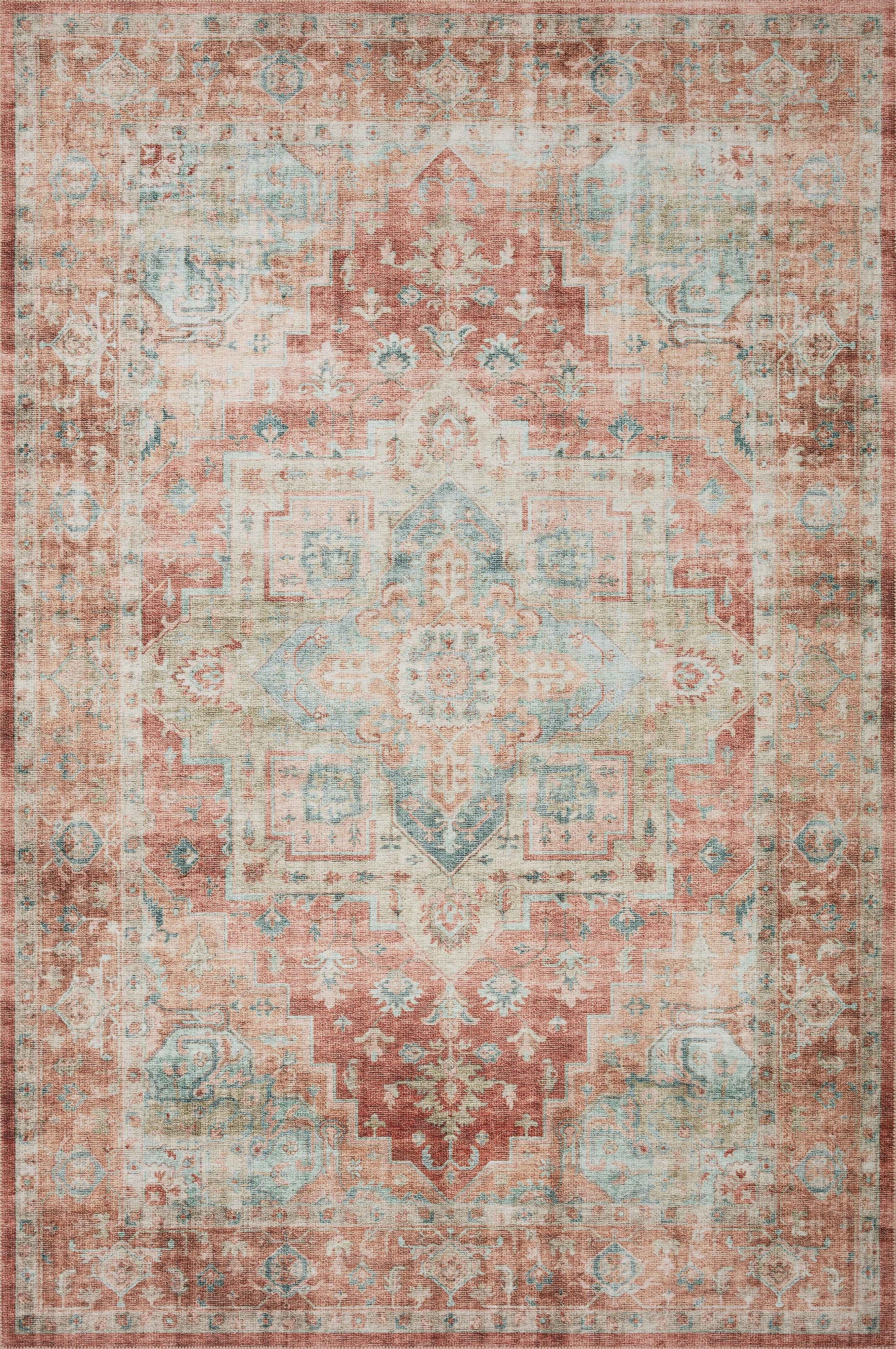 Loloi Heidi  Terracotta Aqua Traditional