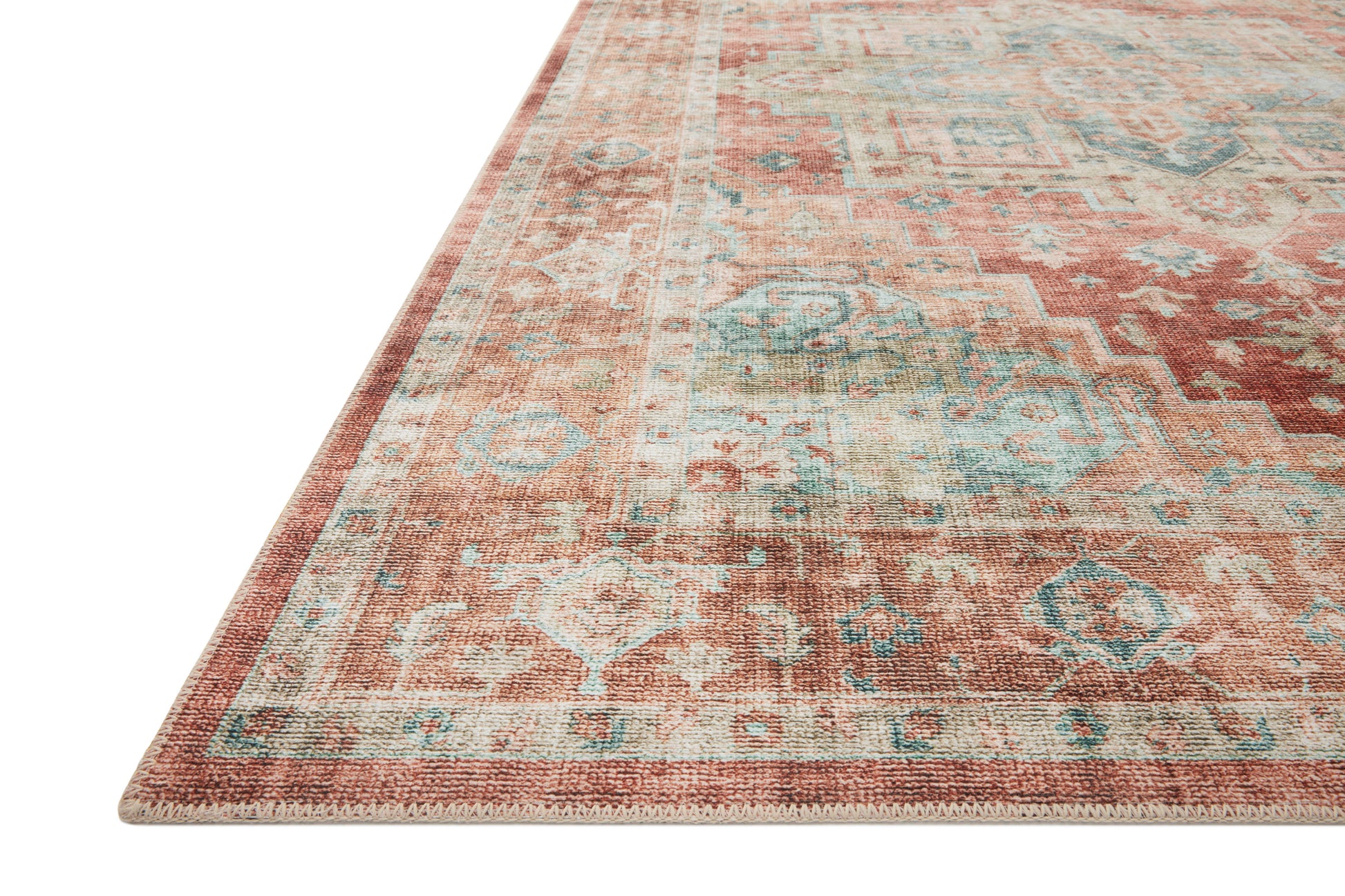 Loloi Heidi  Terracotta Aqua Traditional