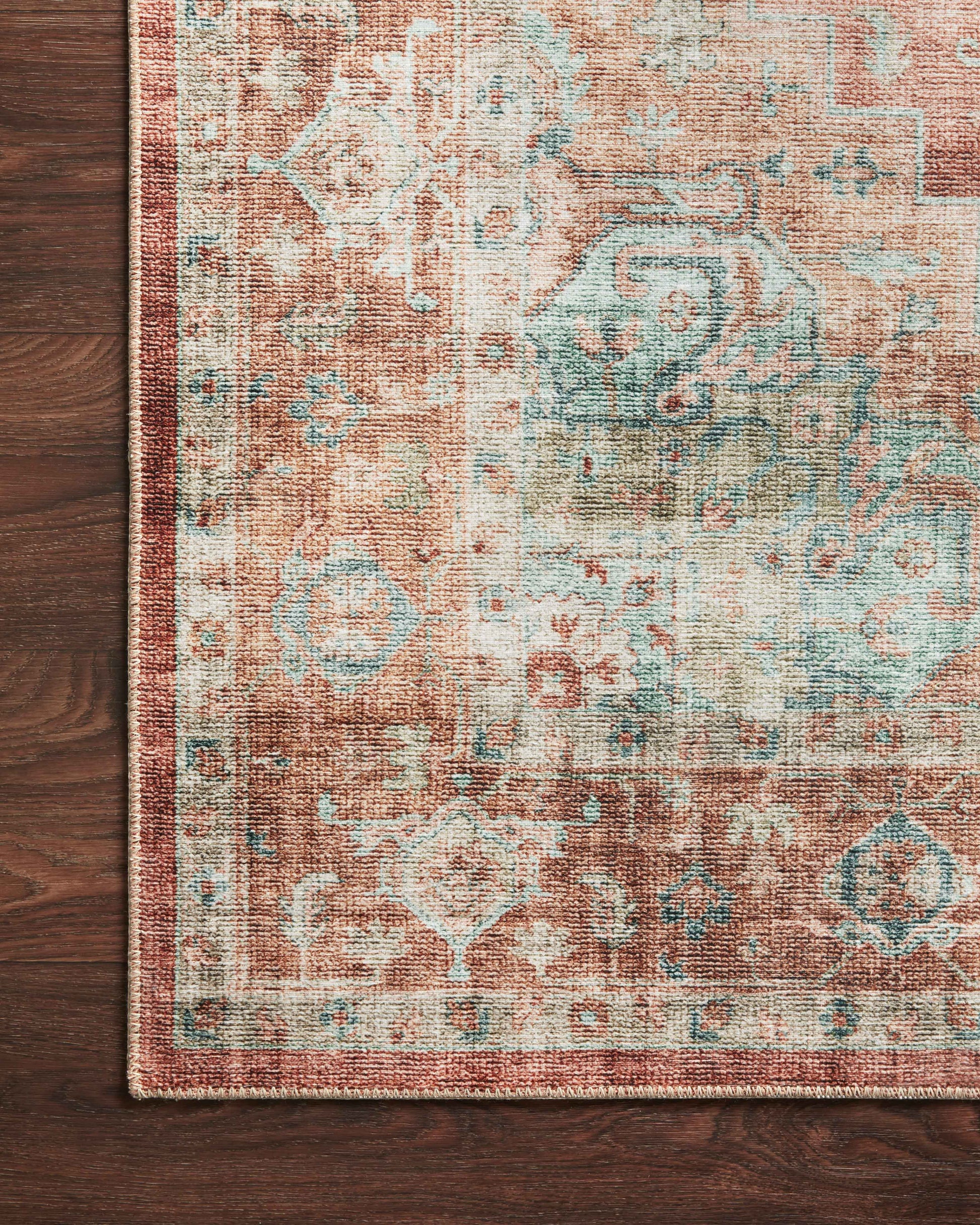 Loloi Heidi  Terracotta Aqua Traditional