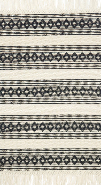 Magnolia Home by Joanna Gaines x Loloi Holloway  Ivory Black Transitional