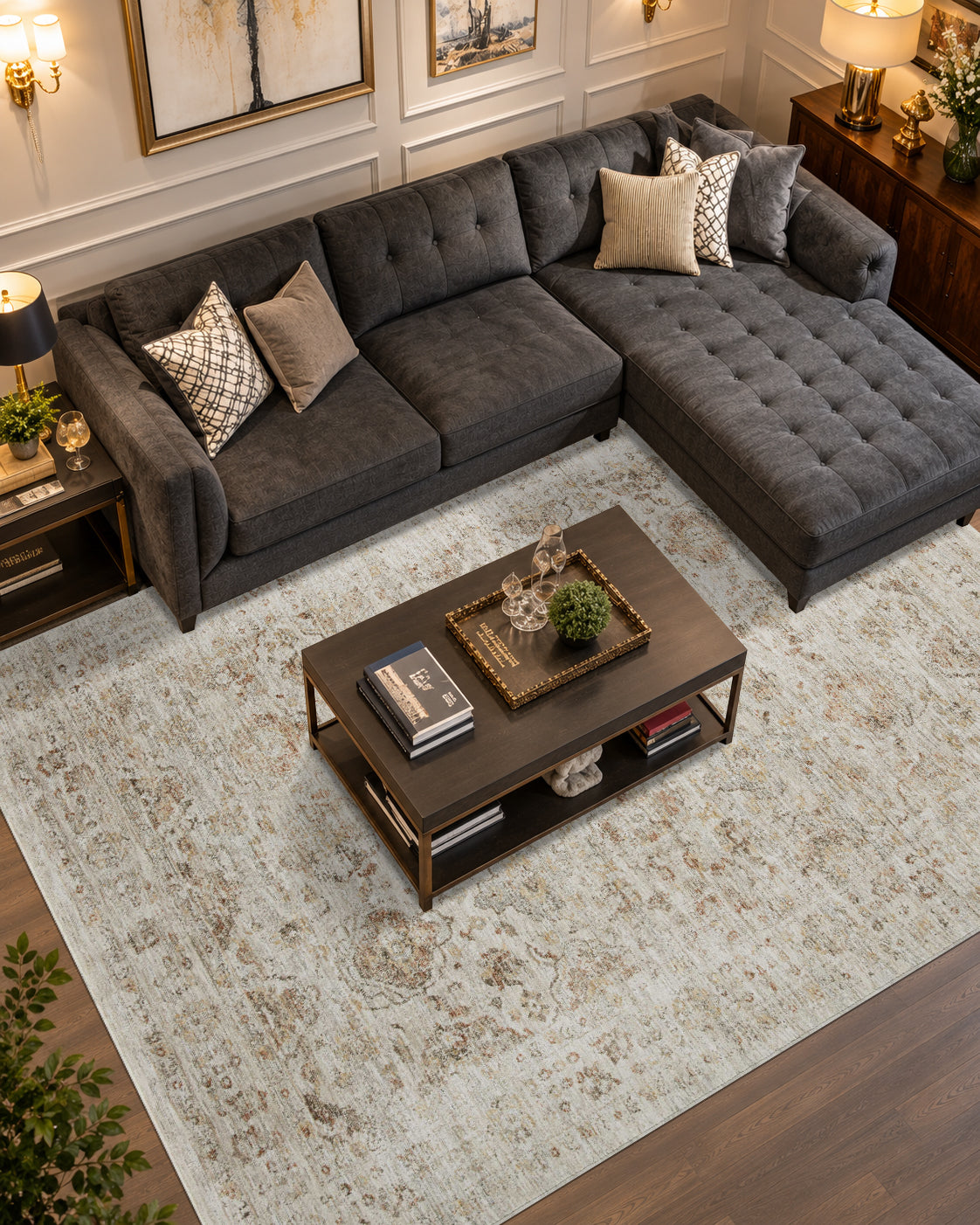Amber Lewis x Loloi Honora HON-03 Beige Spice Traditional Power Loomed Rug