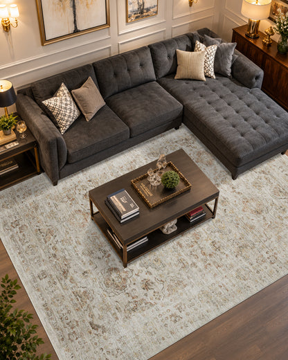 Amber Lewis x Loloi Honora HON-03 Beige Spice Traditional Power Loomed Rug
