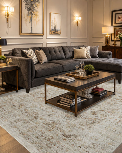 Amber Lewis x Loloi Honora HON-03 Beige Spice Traditional Power Loomed Rug