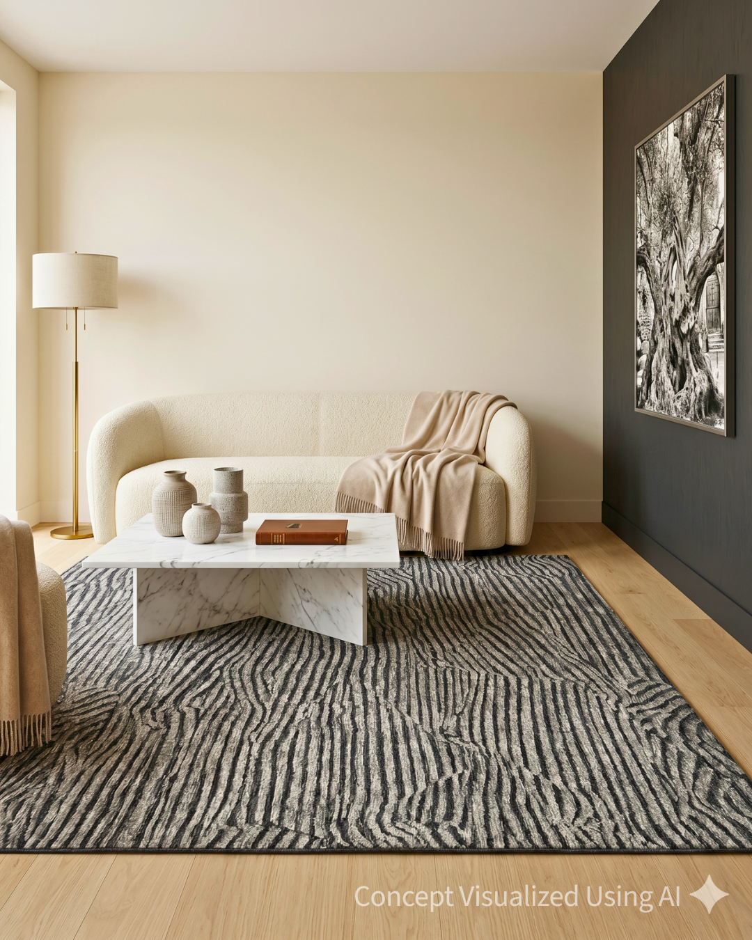 Artisan Harmony  Grey Black Contemporary Knotted Rug for Livingroom