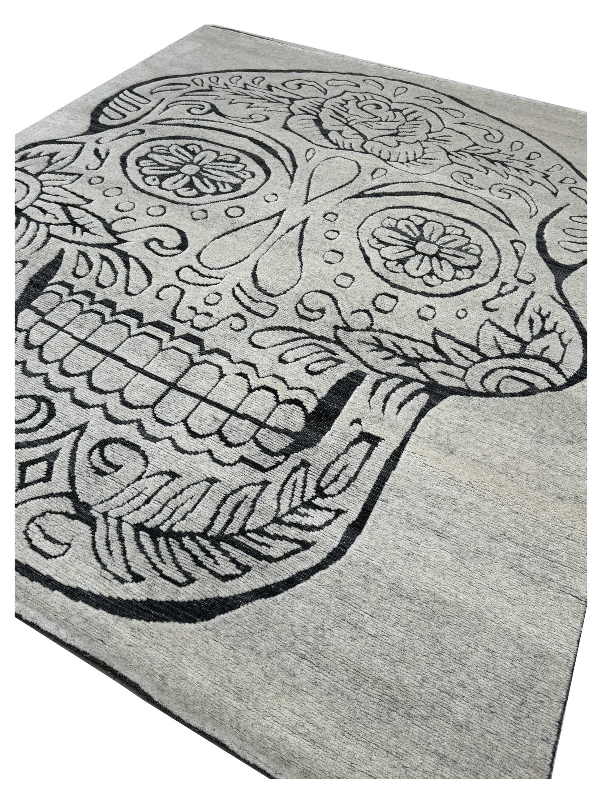 Artisan Harmony White Black Contemporary Knotted Rug - Rugs - Artisan - Atlanta Designer Rugs