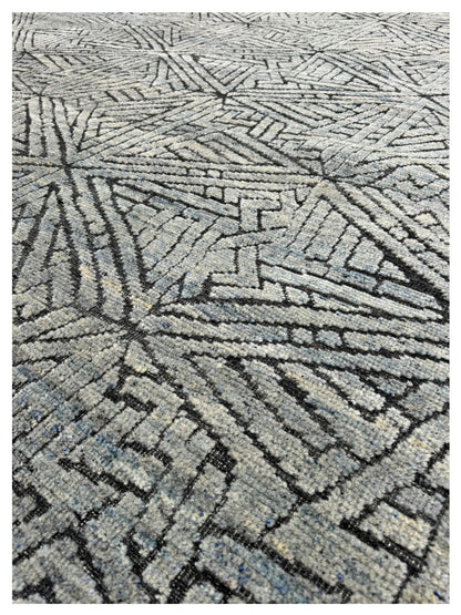 Artisan Harmony Grey Black Contemporary Knotted Rug - Rugs - Artisan - Atlanta Designer Rugs