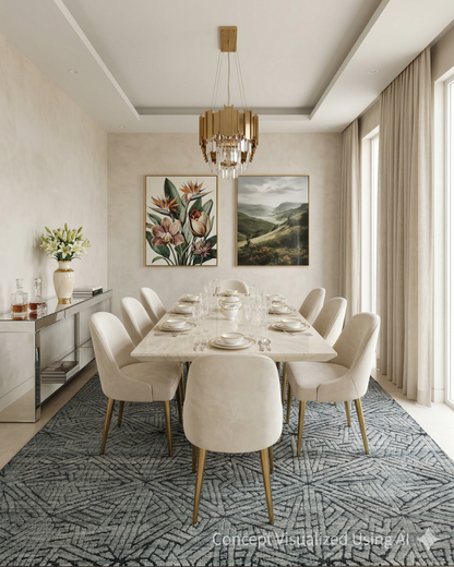 Artisan Harmony  Grey Black Contemporary Knotted Rug for Diningroom.